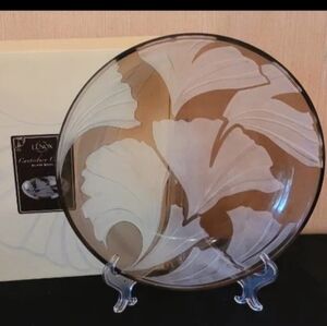 Lenox Canterbury Copper Ginko Leaf Glass Bowl
